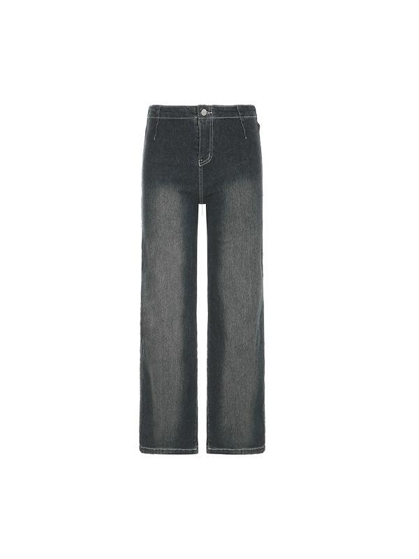 Pleated Fashionable Simplicity Flare Jeans Product Image