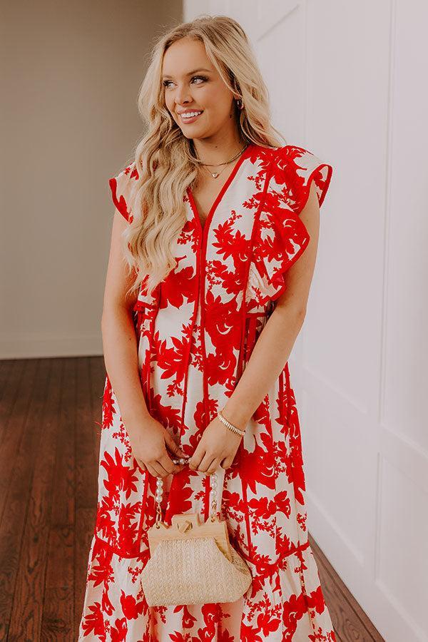 Honey And Hibiscus Floral Midi Dress Product Image