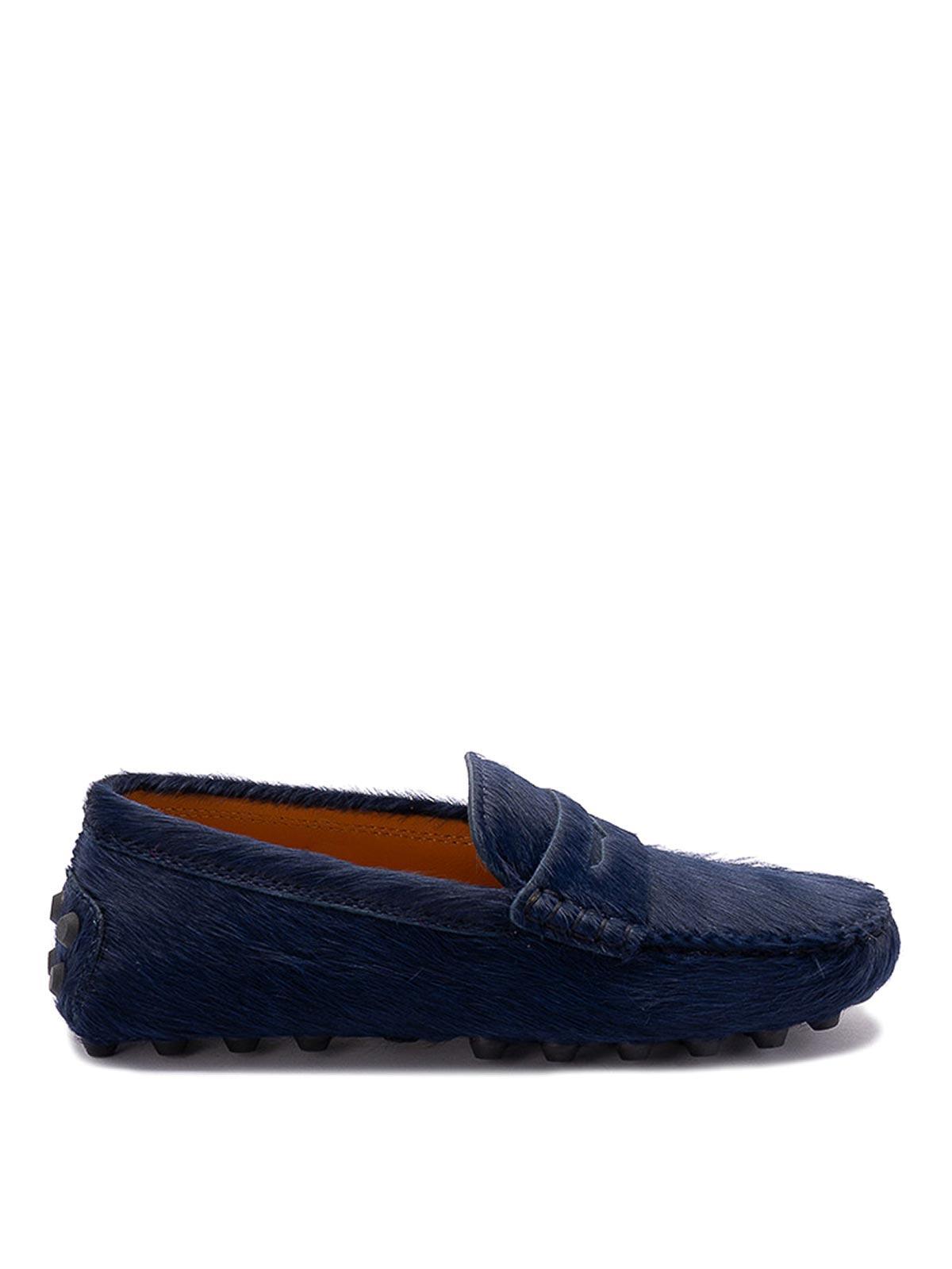 TOD'S Gommino Calf-hair Loafers In Blue Product Image