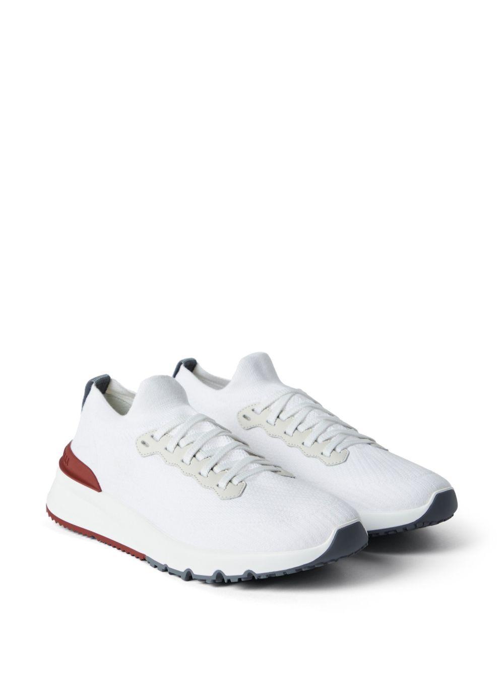 BRUNELLO CUCINELLI Cotton Knit Runners In White Product Image