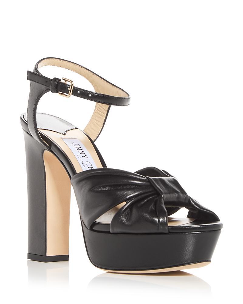 Jimmy Choo Womens Heloise 120 Snake Embossed High Block Heel Platform Sandals Product Image