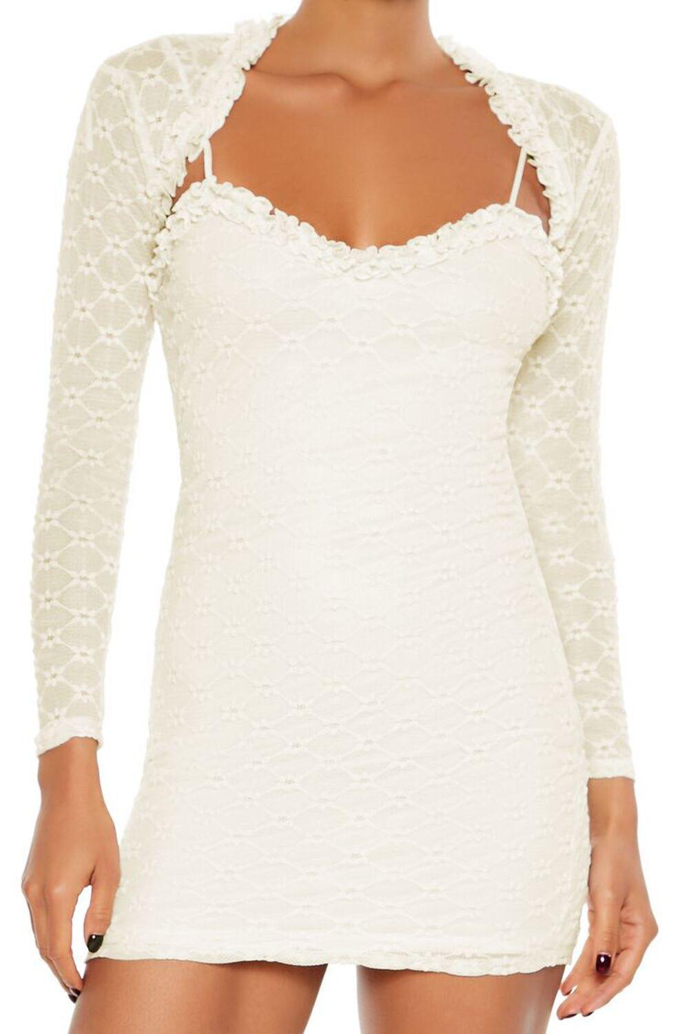 Ruffle Lace Mini Dress & Shrug Set | Forever 21 Product Image