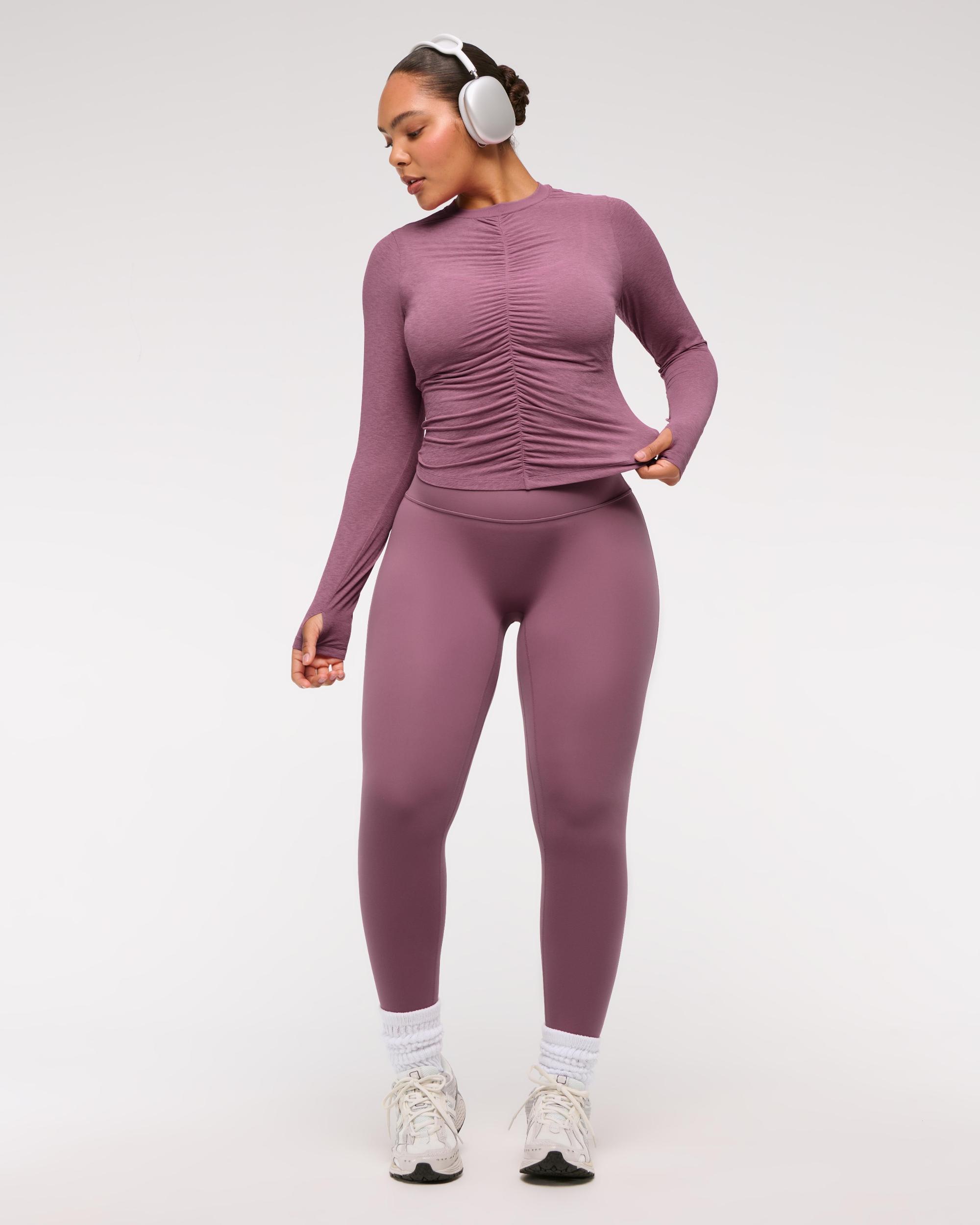 YPB Active Featherweight Long-Sleeve Ruched Tee Product Image