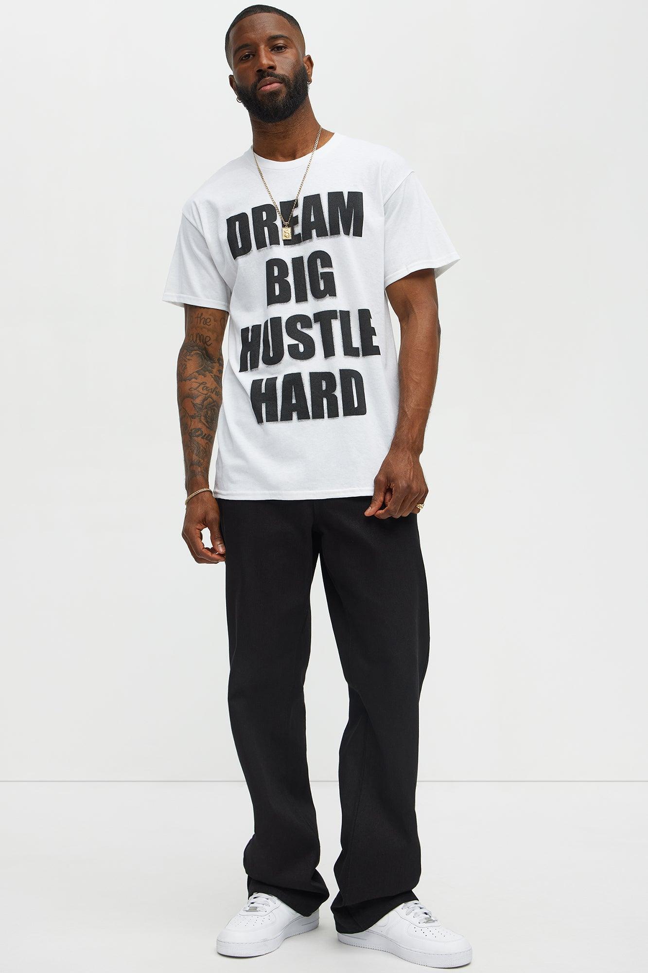 Dream Big Hustle Hard Short Sleeve Tee - White Product Image