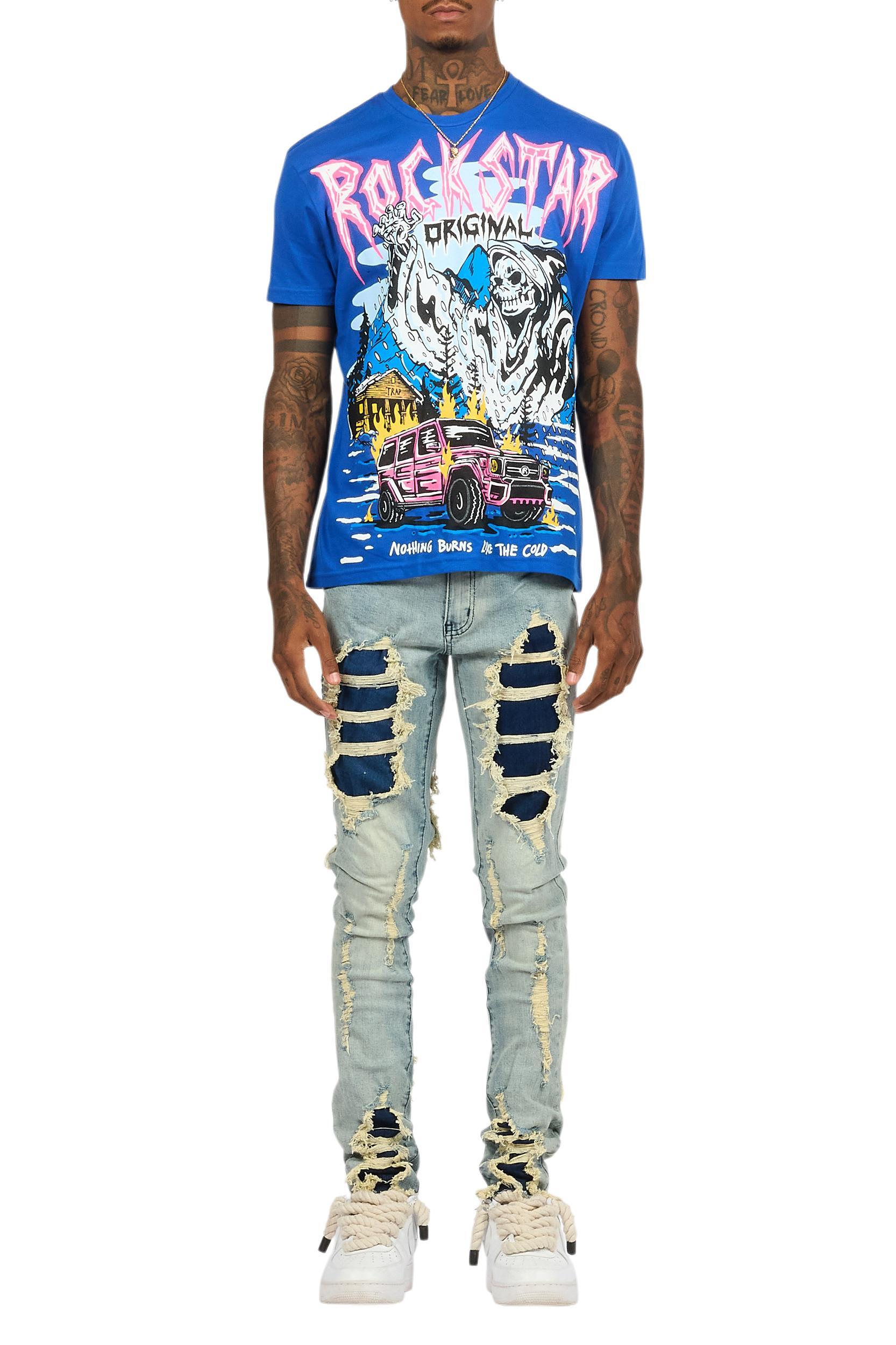 Kip Royal Blue T-Shirt/Slim Jean Bundle Male Product Image