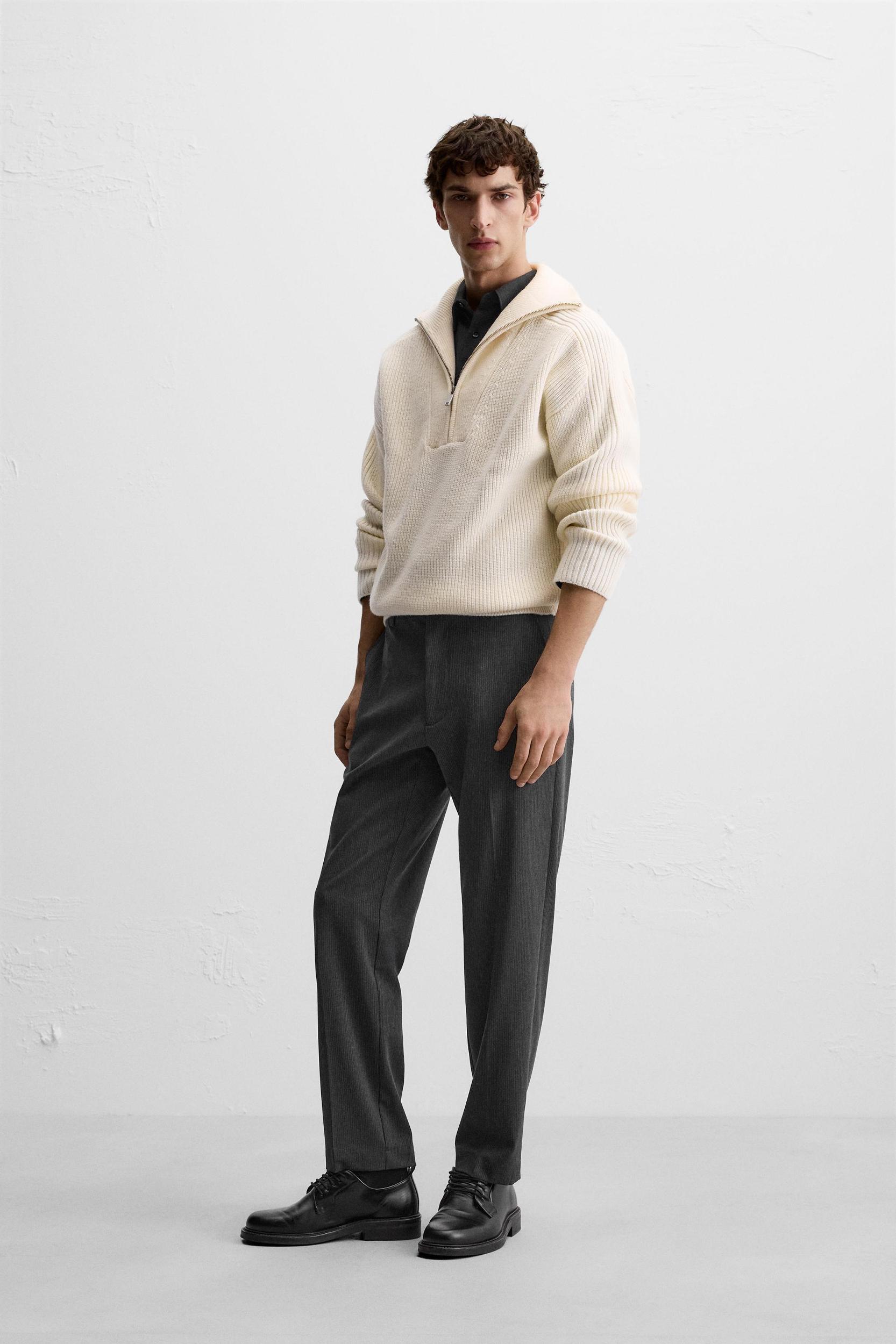 STRIPED STRAIGHT FIT PANTS Product Image