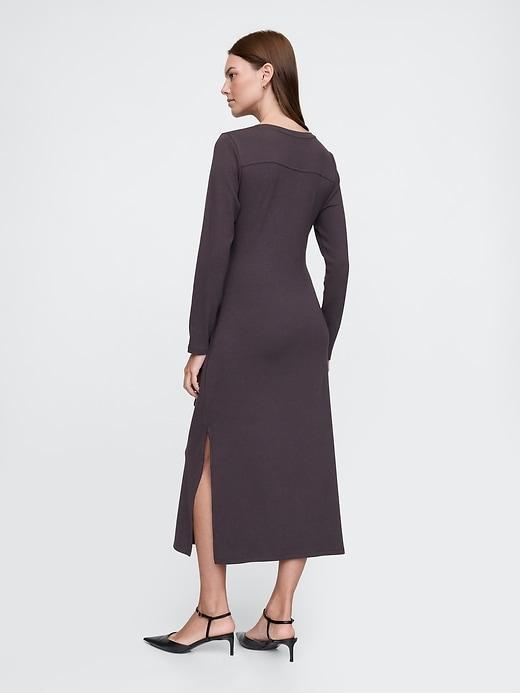 Modern Rib Tie-Knot Midi Dress Product Image