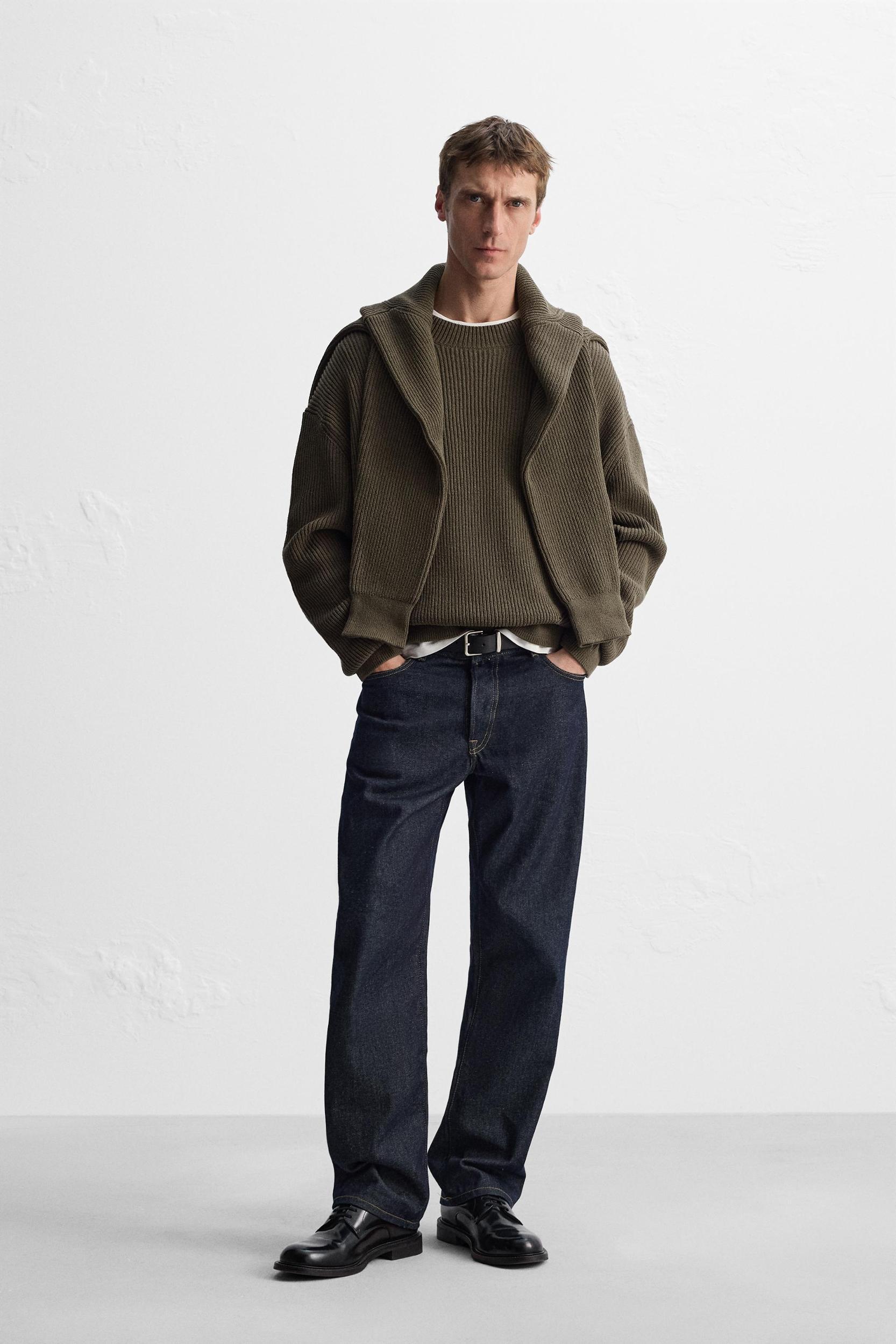 RELAXED FIT COTTON BLEND SWEATER Product Image