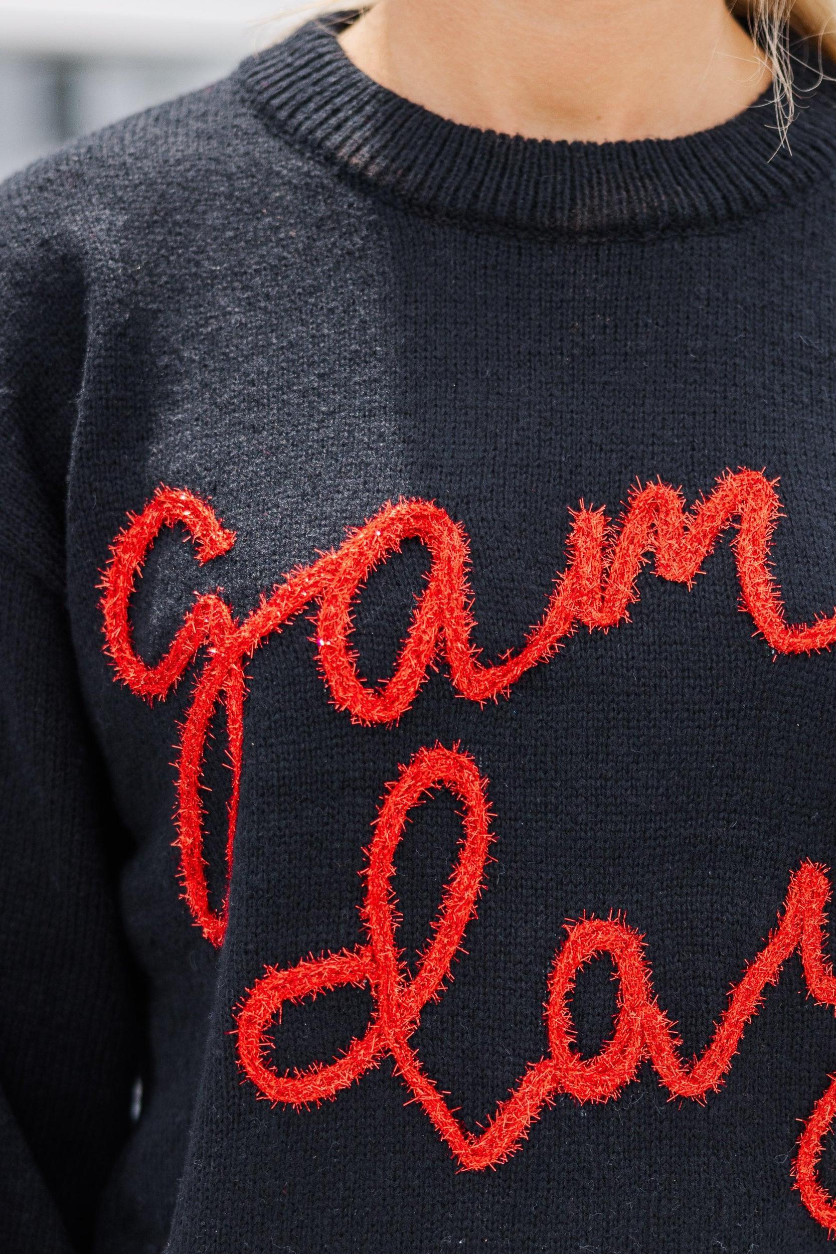 To The Stadium Black Game Day Puff Sleeve Sweater Female Product Image
