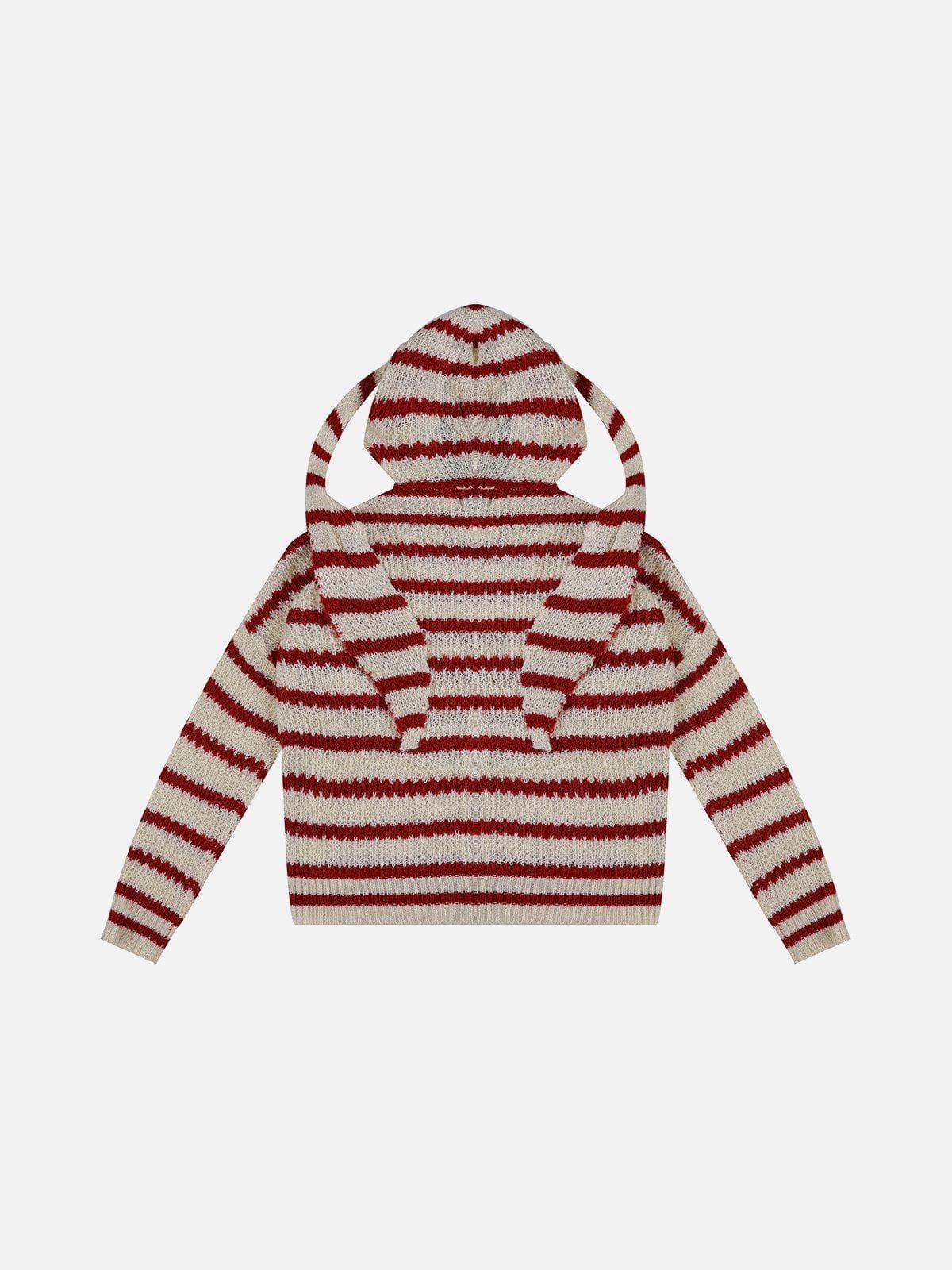 Aelfric Eden Vintage Stripe Knit Zip Up Hoodie Female Product Image