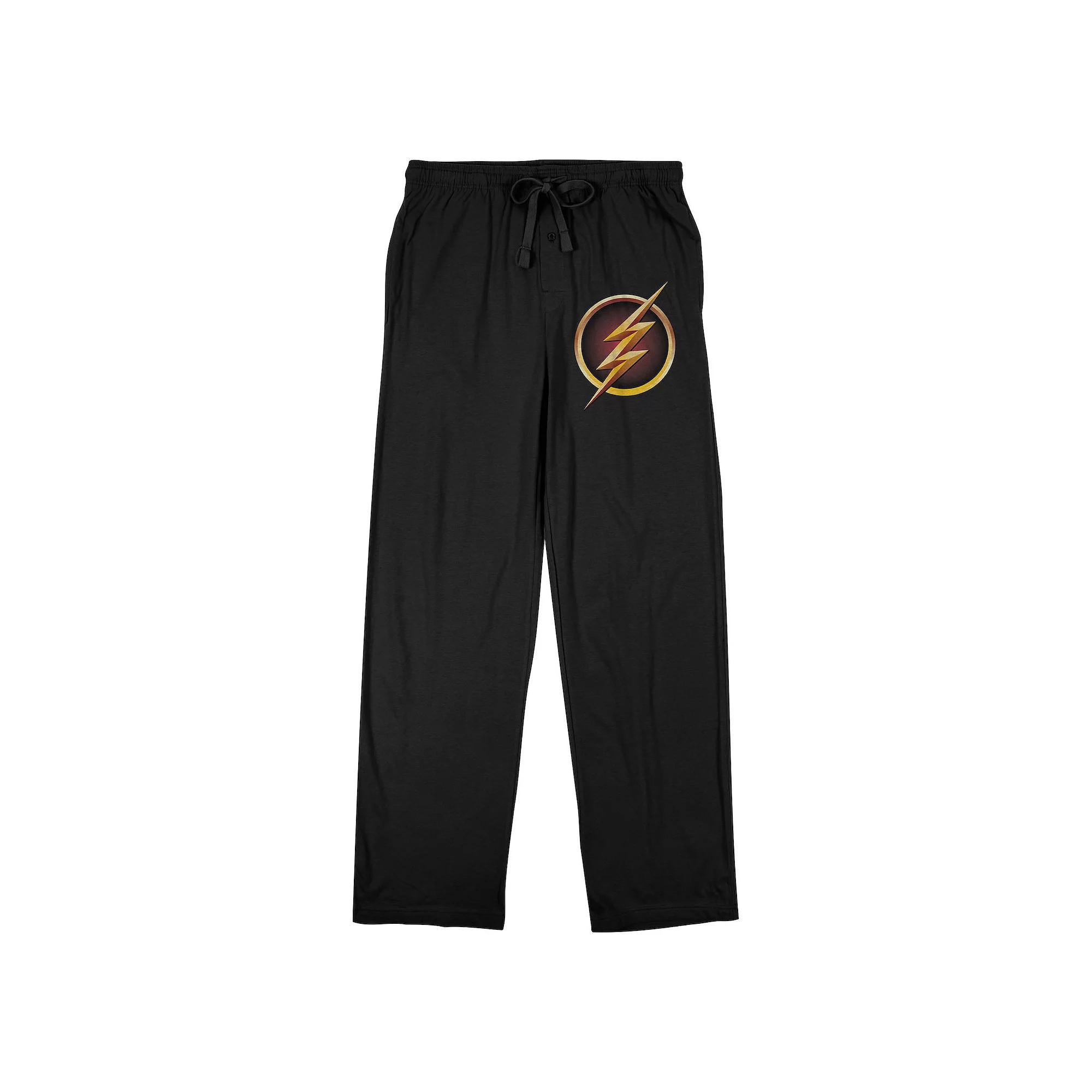 Men's The Flash Logo Print Sleep Pants, Size: Small, Black Product Image