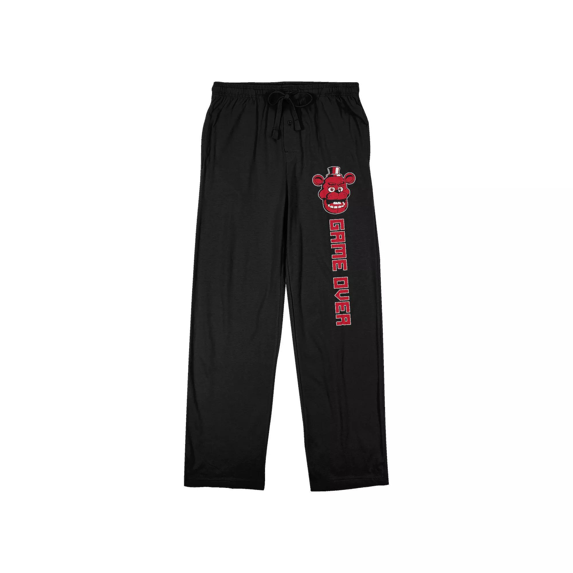 Men's Five Nights At Freddy's Game Over Sleep Pants, Size: XXL, Black Product Image