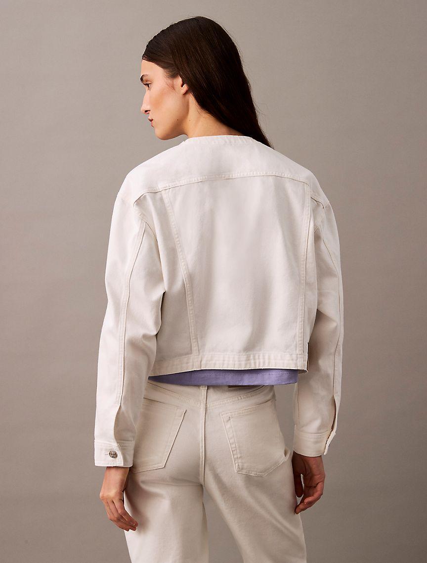 Cropped Denim Trucker Jacket Product Image