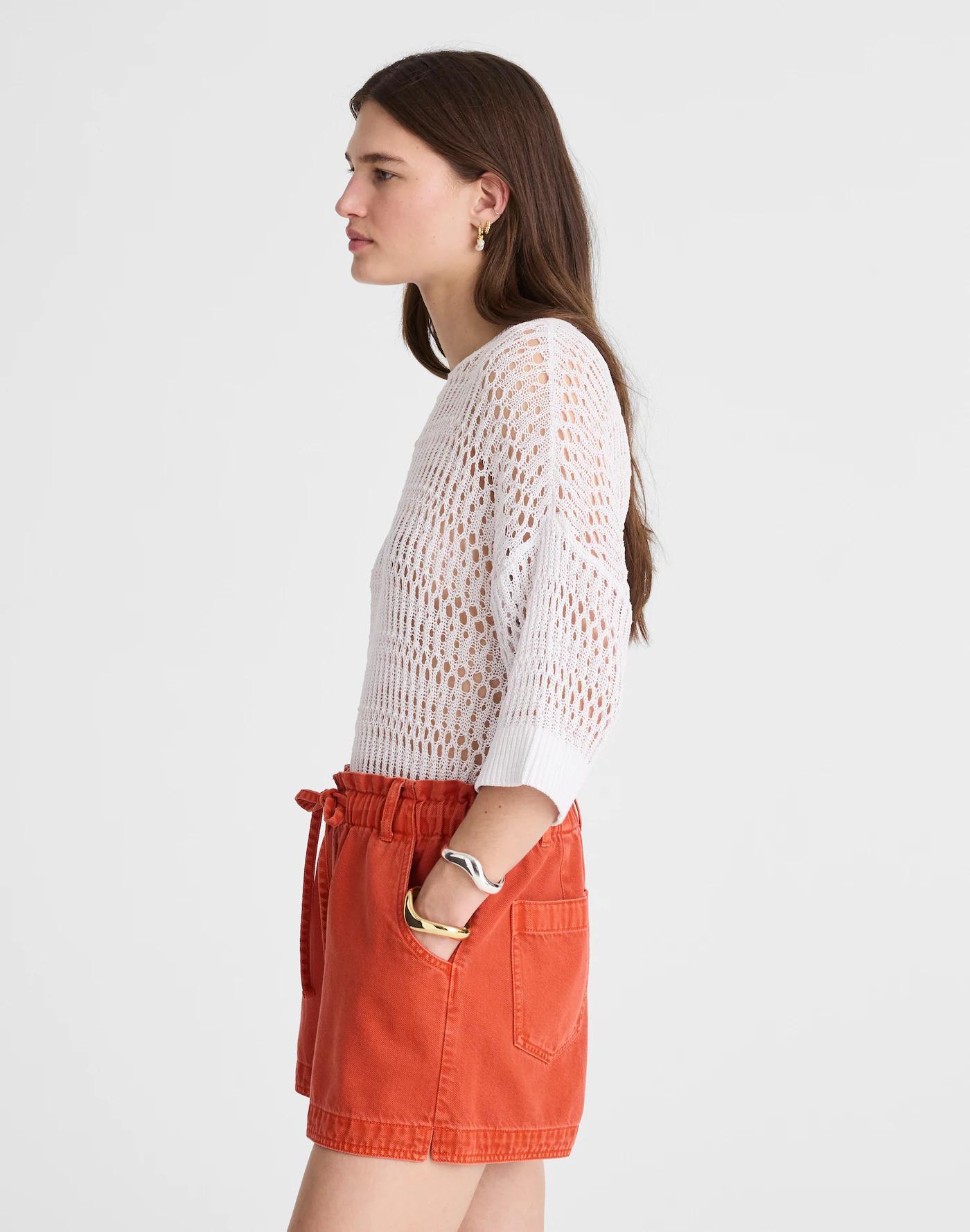 Tie-Waist Shorts in Garment Dye: Airy Denim Edition Product Image