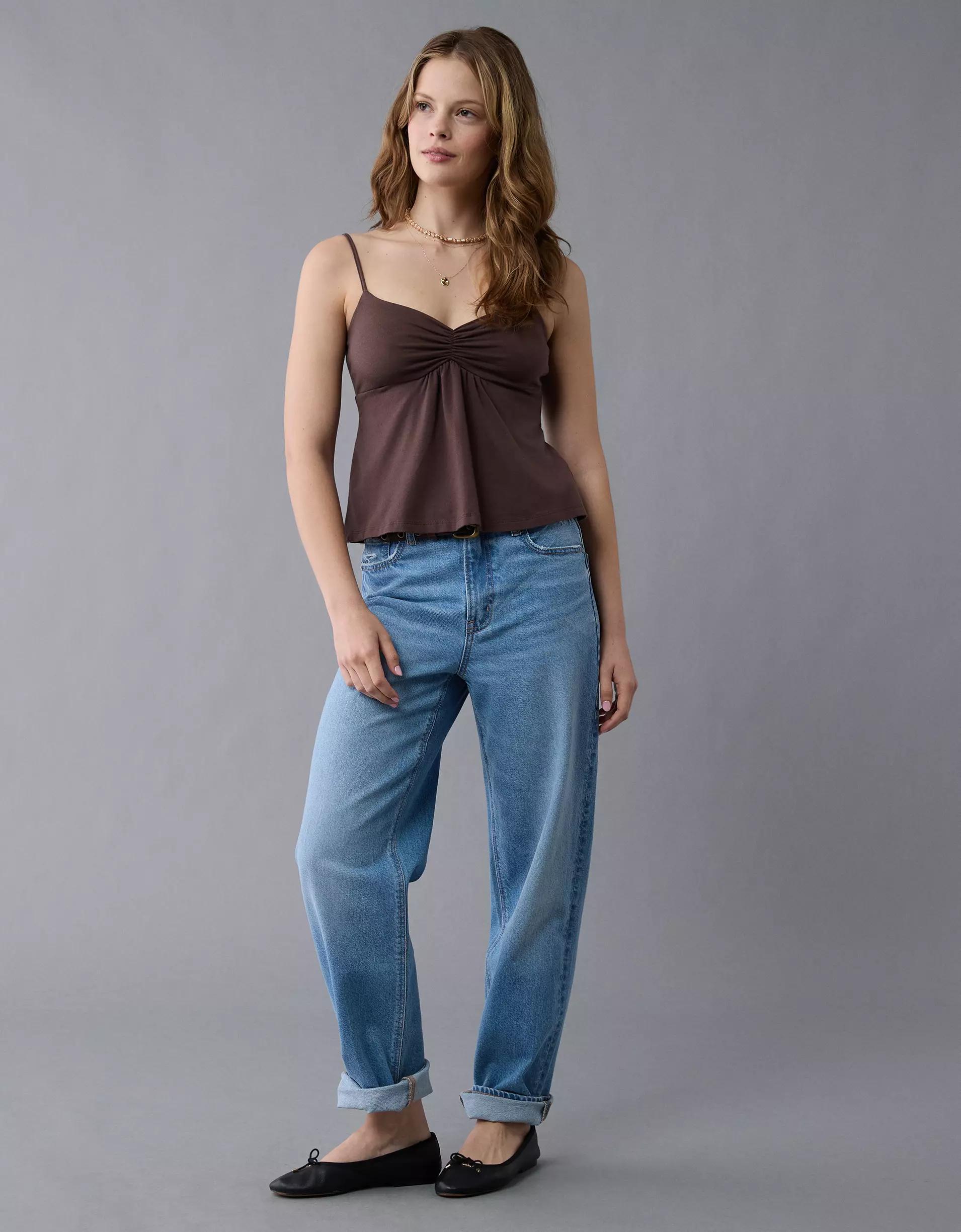 AE Cinched Sweetheart Babydoll Tank Top Product Image