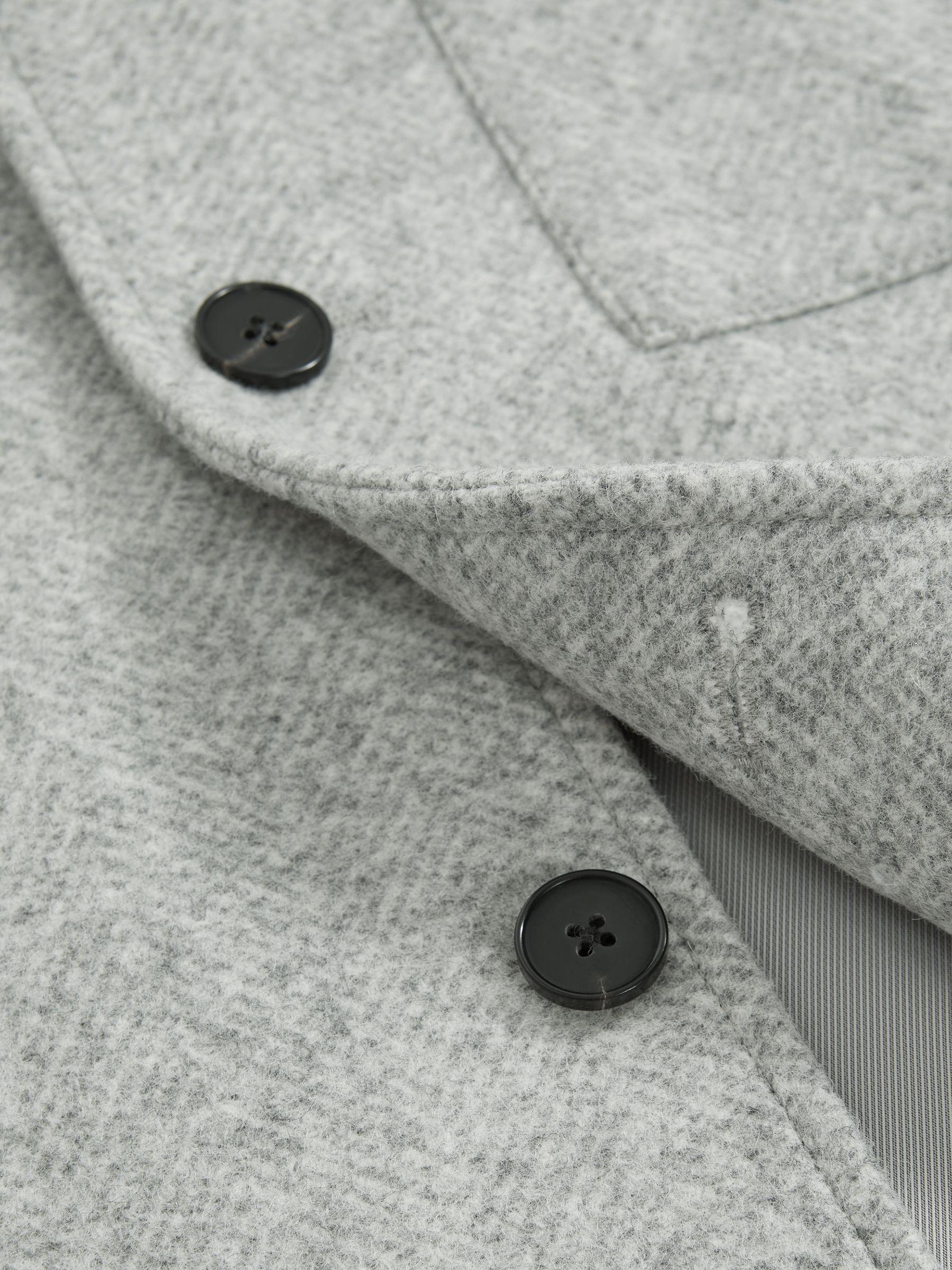Atelier Italian Wool Blend Button-Through Jacket in Soft Grey Melange Product Image