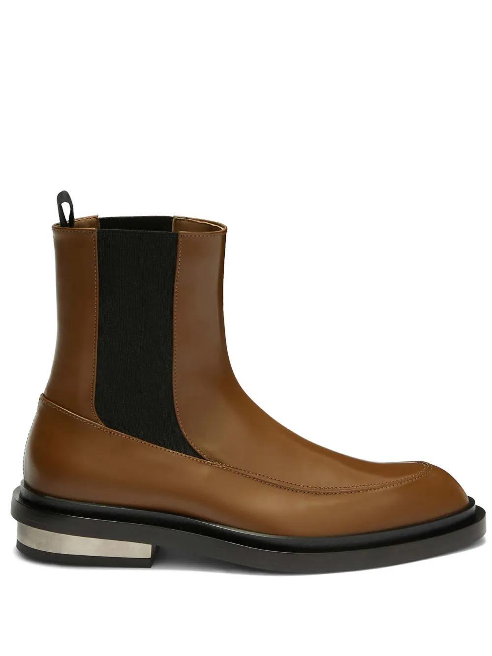 JIL SANDER Leather Ankle Boots In Cinnamon Product Image