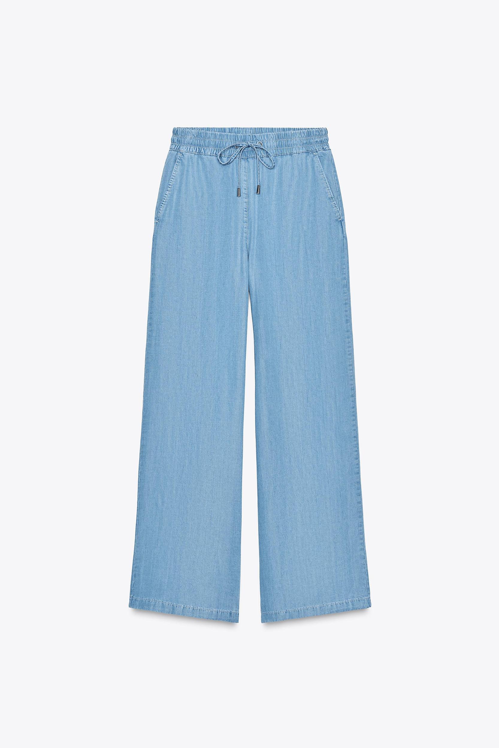 WIDE LEG ELASTIC WAIST PANTS Product Image
