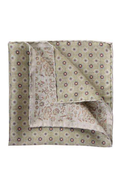 Elizabetta Pascal - Double Sided Silk Pocket Square for Men in Sage Green at Nordstrom Product Image