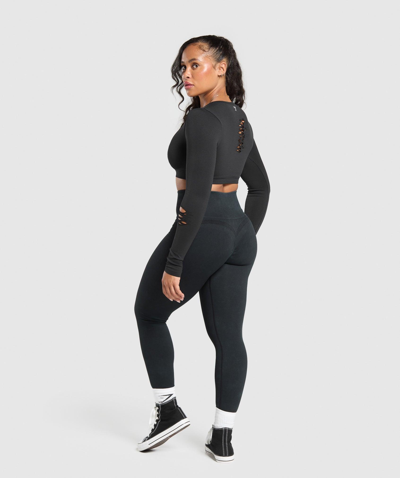 Gains Seamless Distressed Super Crop Top Product Image
