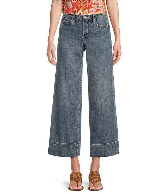 NYDJ Petite Size Teresa Lift Tuck® Stretch Denim Wide Leg Ankle Jeans Product Image