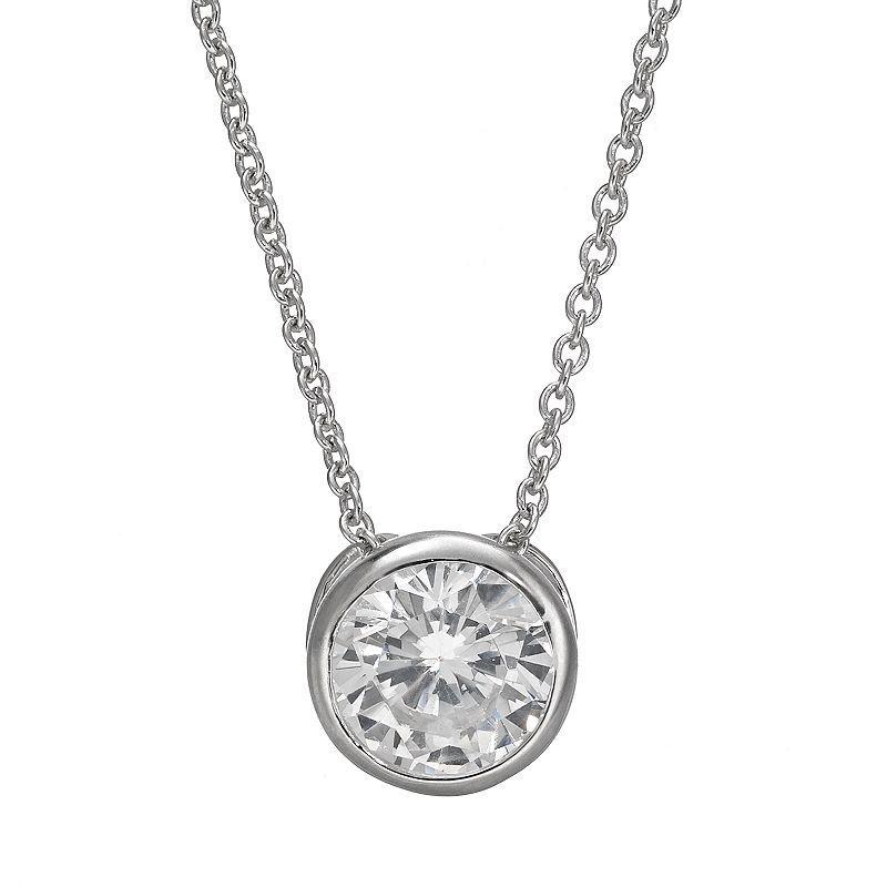 Sophie Miller Cubic Zirconia Sterling Silver Pendant Necklace, Women's, Size: 18", White Product Image