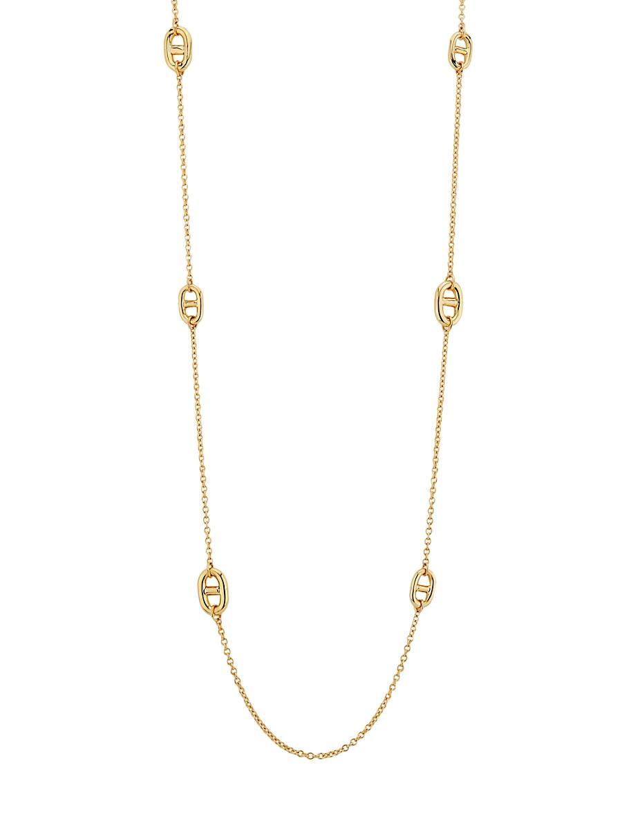 Womens 14K Yellow Gold Mariner Station Necklace Product Image