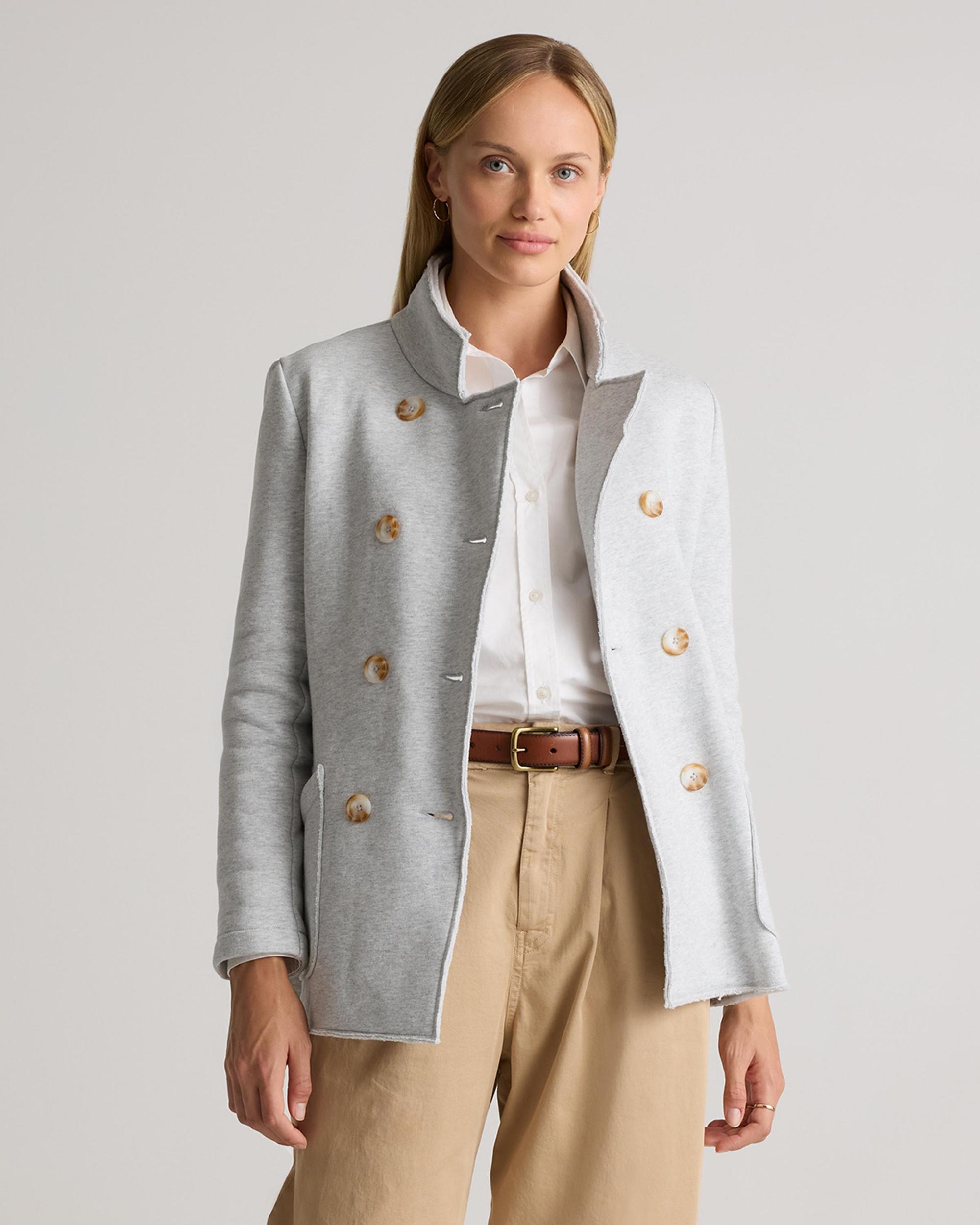 100% Organic Cotton French Terry Fleece Peacoat Product Image