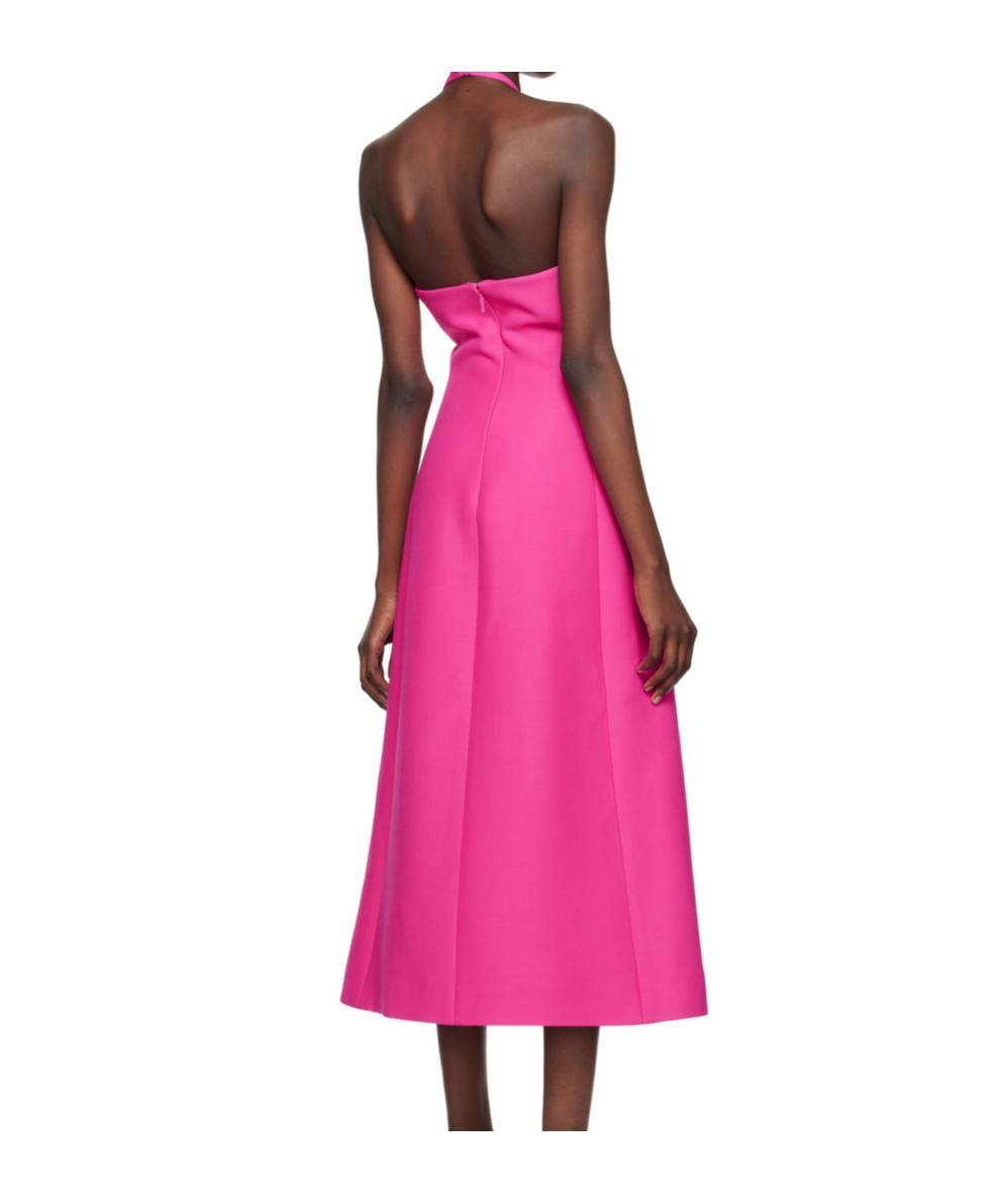 VALENTINO Pink Crepe Couture Midi Dress In Uwt Pink Pp Product Image