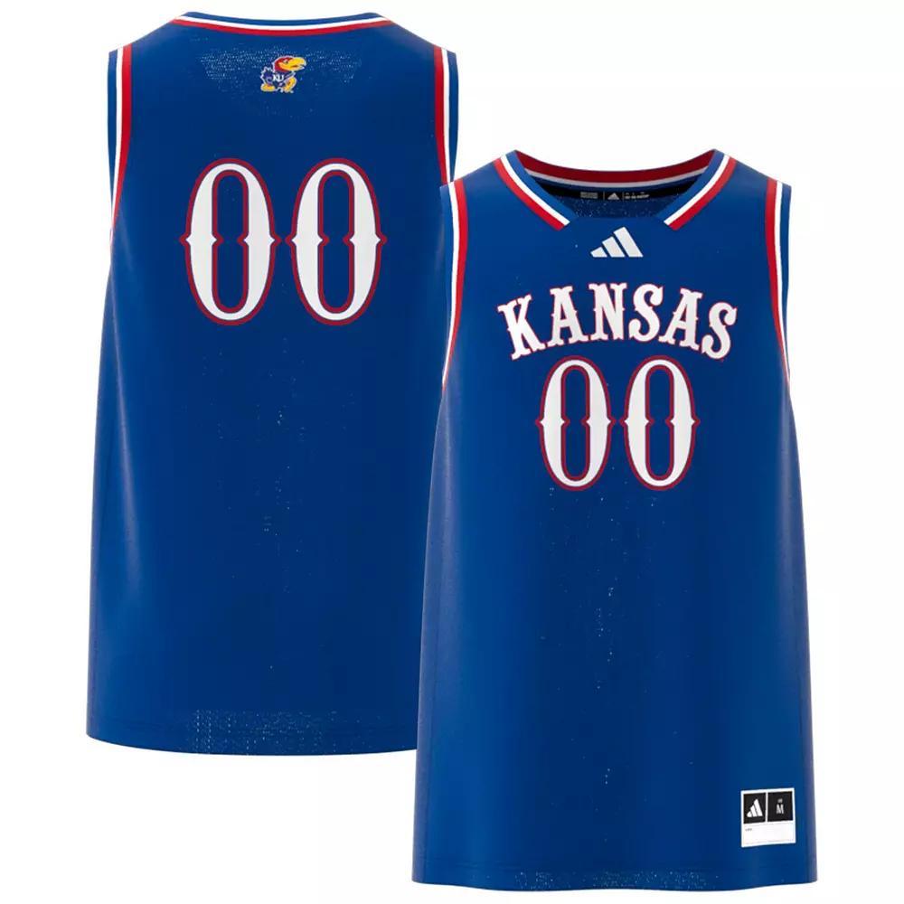 Men's adidas #00 Royal Kansas Jayhawks Swingman Jersey, Size: Small, Blue Product Image