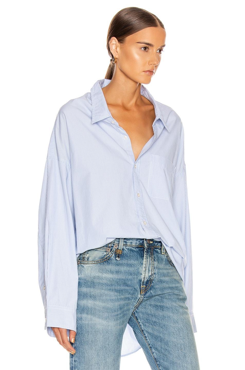 Womens Drop Neck Oxford Shirt Product Image