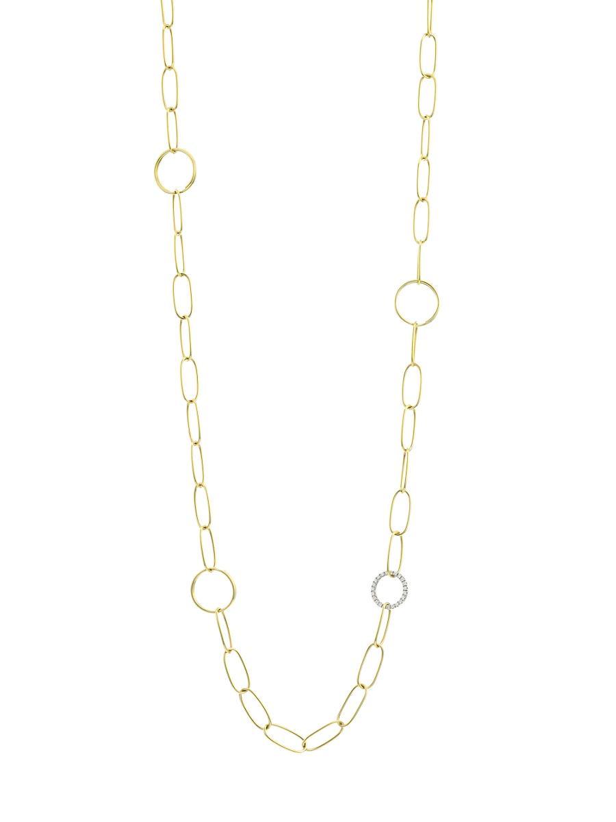 Womens Universe Chains 18K Yellow Gold & Diamond 4-Spiral Link Necklace Product Image