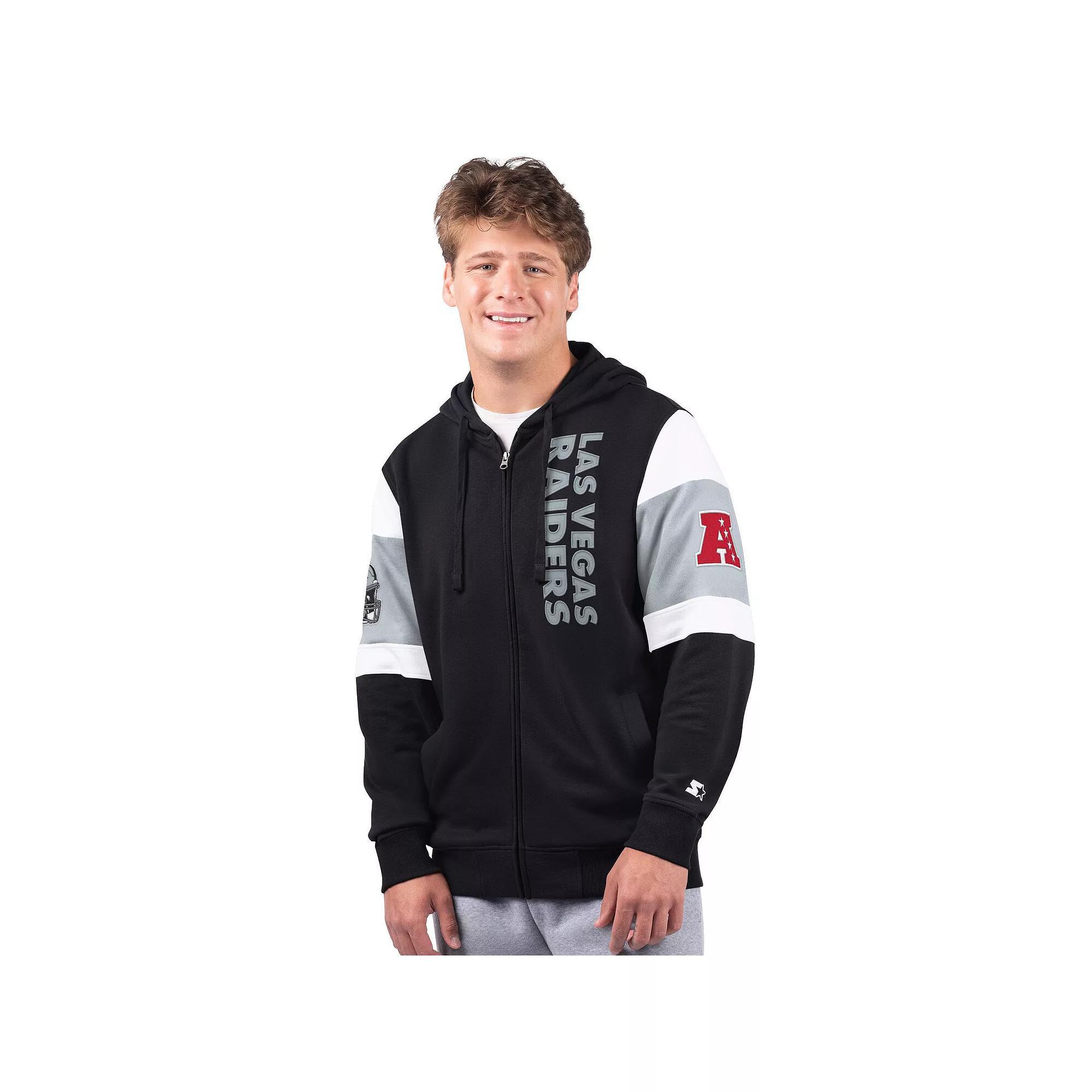 Men's Starter Black Las Vegas Raiders Extreme Full-Zip Hoodie, Size: Large, Lvr Black Product Image