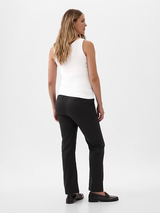 Maternity Full Panel Twill Khakis Product Image