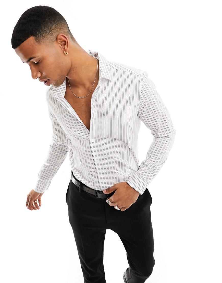 ASOS DESIGN slim fit stripe shirt Product Image