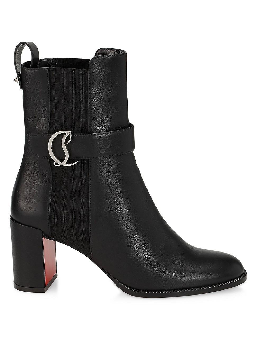 Leather Buckle Red Sole Booties Product Image