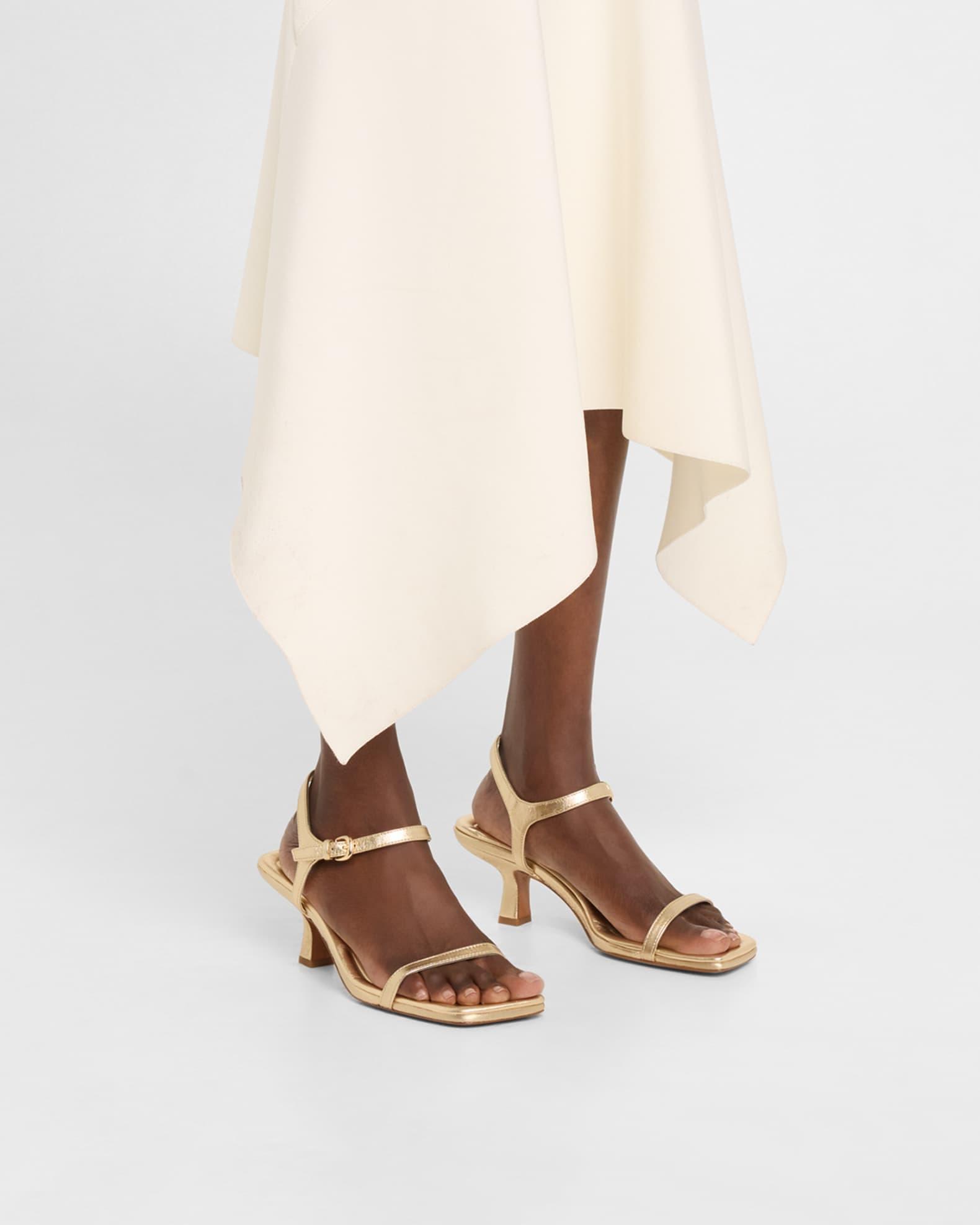 Coco Metallic Leather Kitten-Heel Sandals Product Image