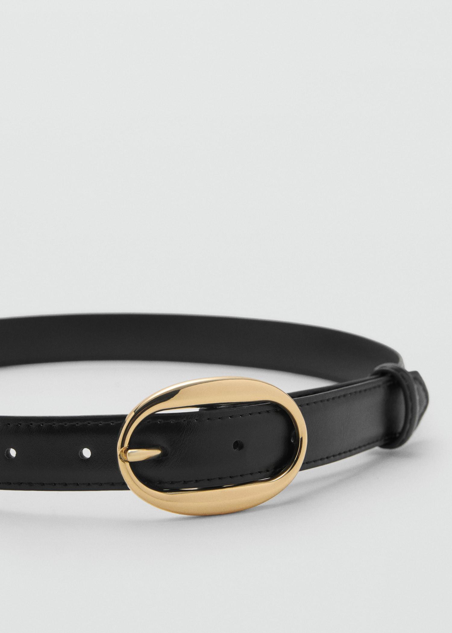 Oval buckle belt - Women | MANGO USA Product Image