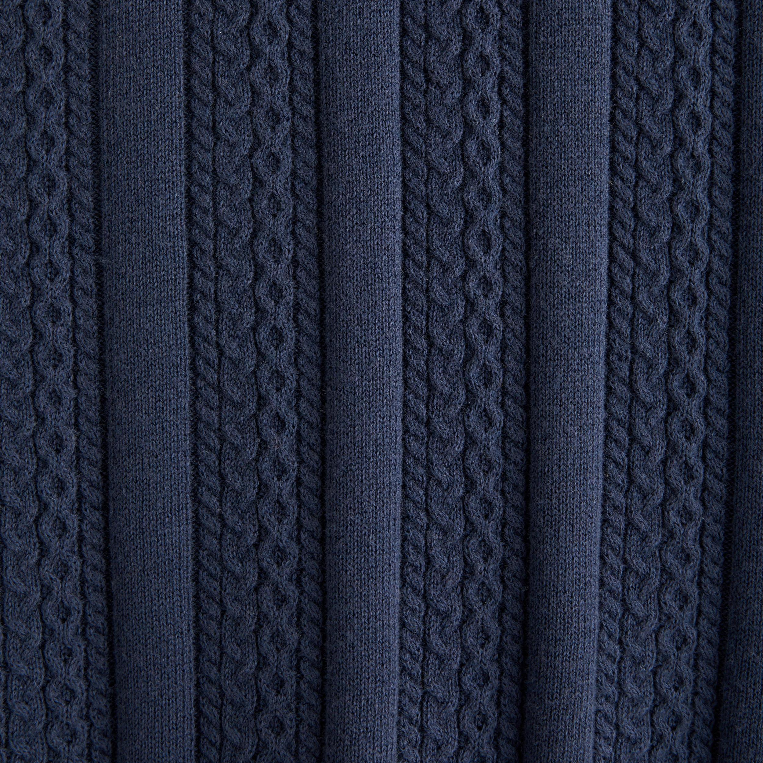 Cable Stitch Johnny Collar Sweater Polo Product Image