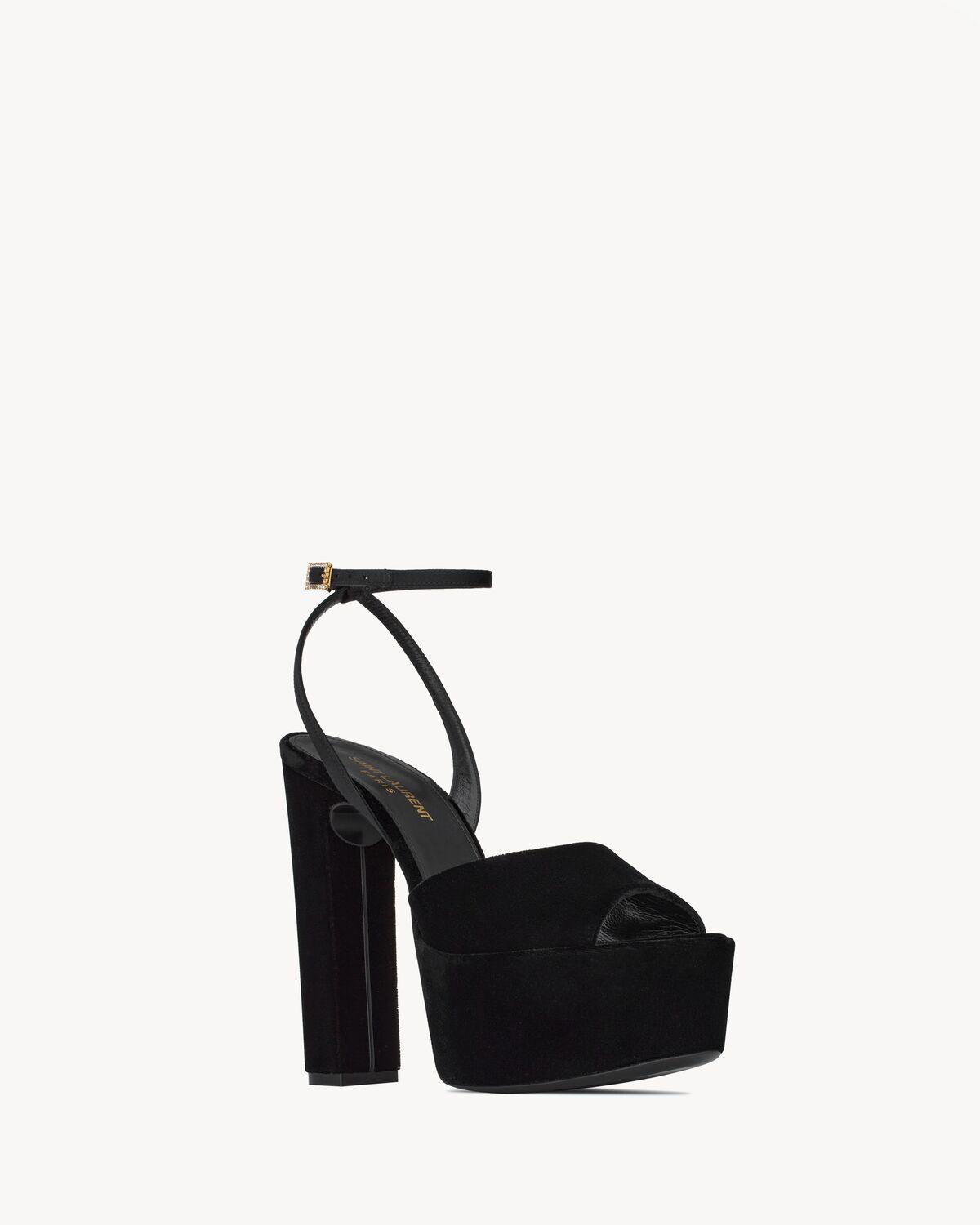 jodie platform sandals in velvet Product Image