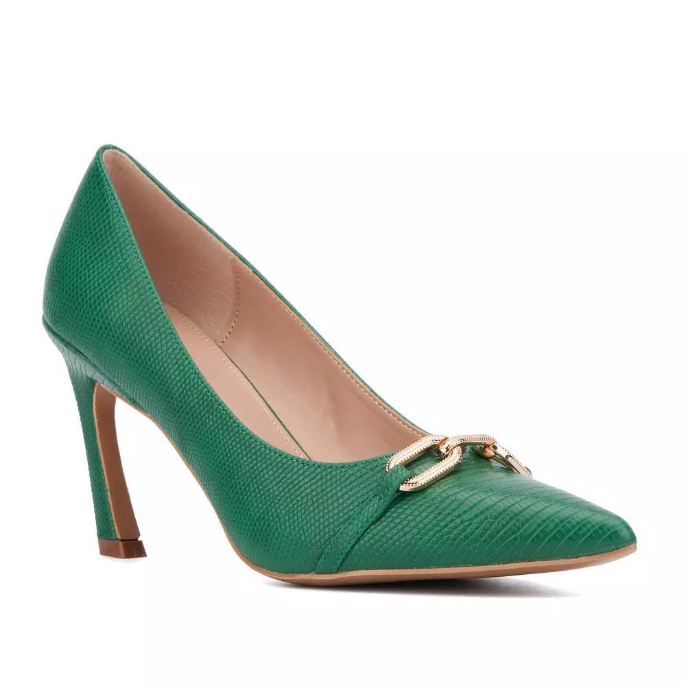 New York & Company Katerina Embossed Pumps, Womens Ivory Lizard Product Image
