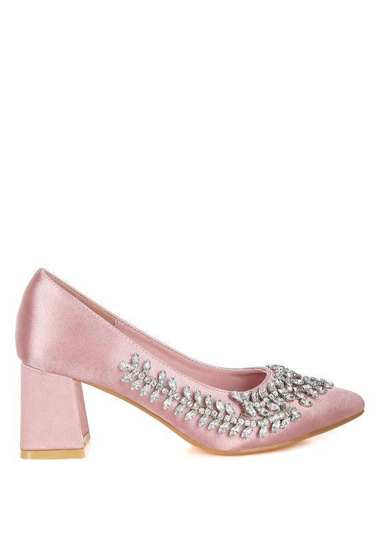 Abatina Satin Diamante Embellished Pumps Product Image