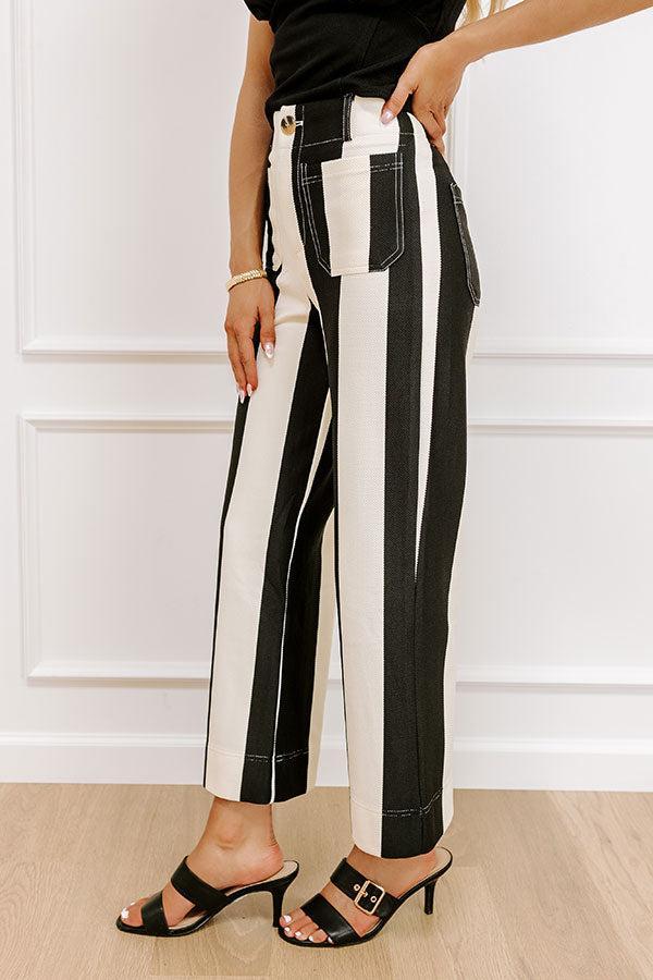 The Kendal High Waist Stripe Pants in Black Product Image