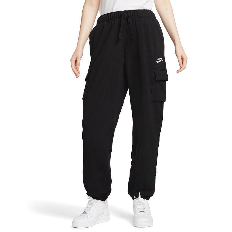 Women's Nike Sportswear Club Fleece Midrise Cargo Pants, Size: XL, Black Product Image
