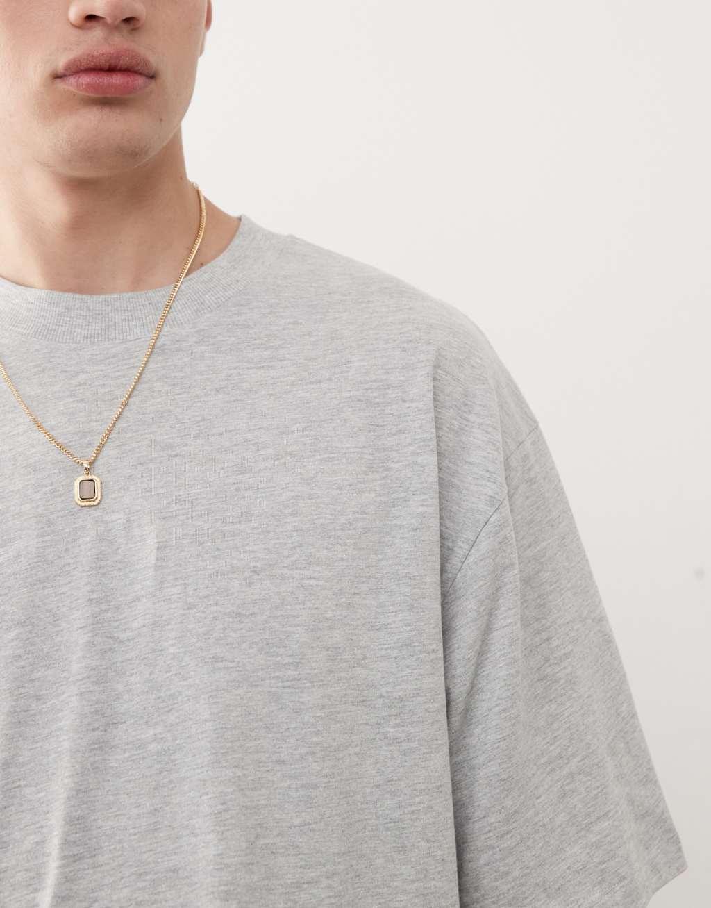 COLLUSION boxy relaxed T-shirt in gray heather Product Image
