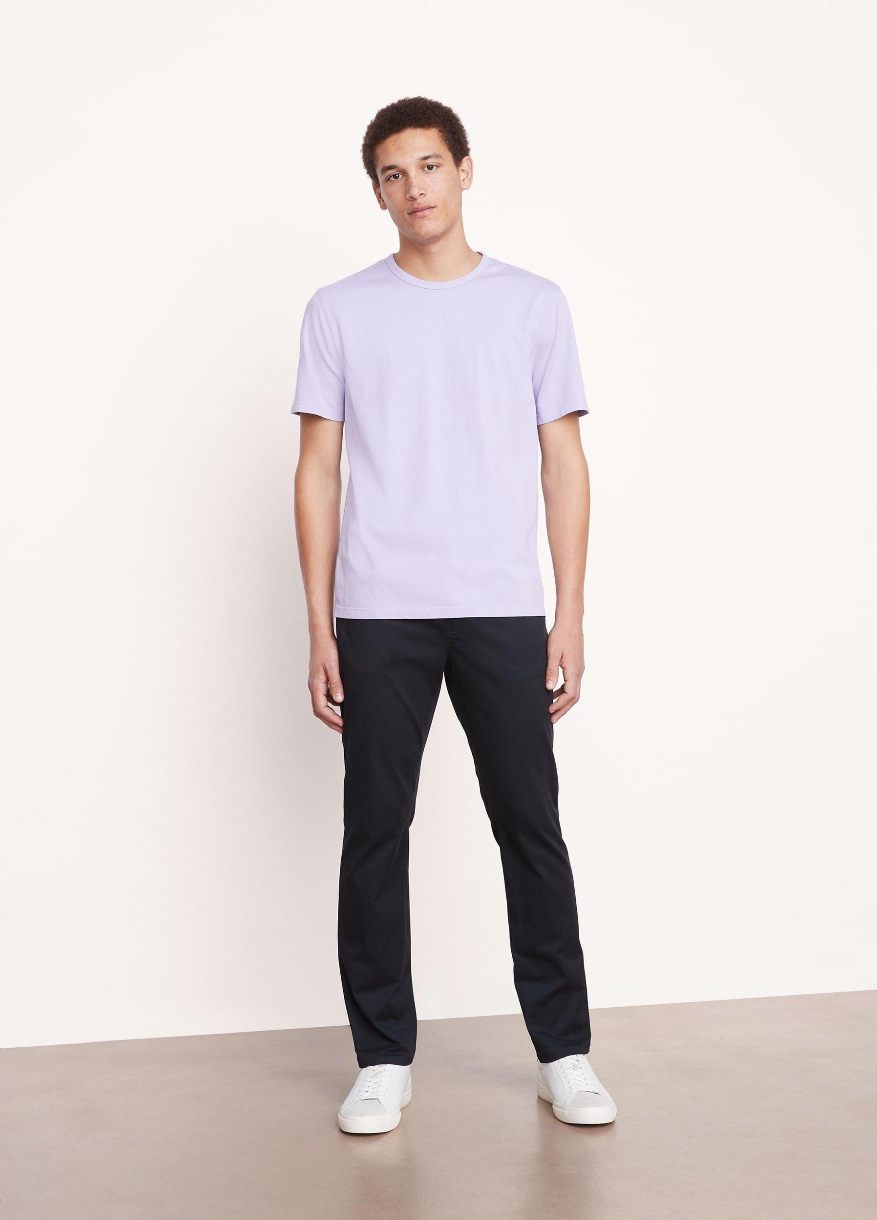 Mens Garment Dye Cotton T-Shirt, Washed Wild Iris, Size S Vince Product Image