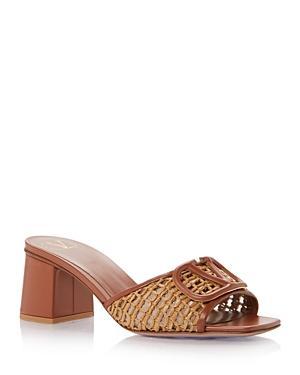 VLogo Medallion Raffia Slide Sandals Product Image