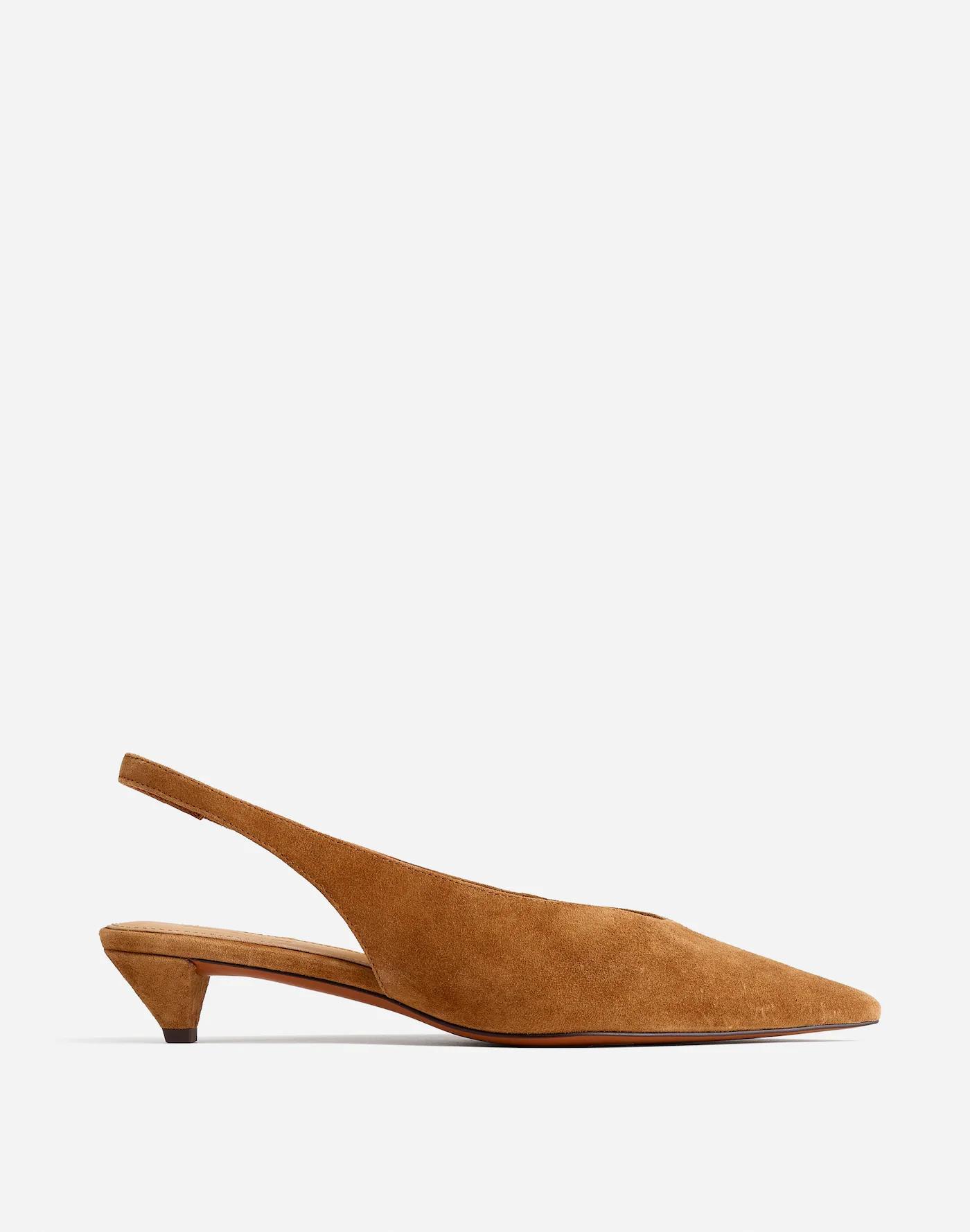 The Simone Kitten-Heel Slingback Pumps Product Image