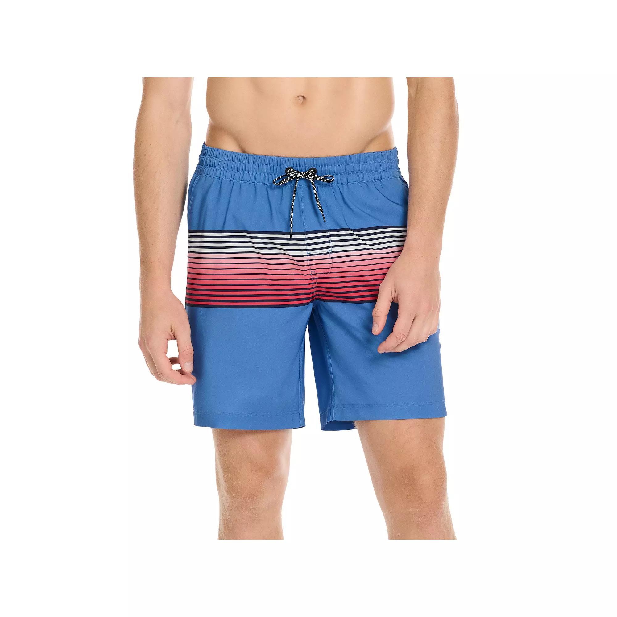 Men's Hurley 7.5" Striped Swim Trunks, Size: Medium, Deep Blue Product Image