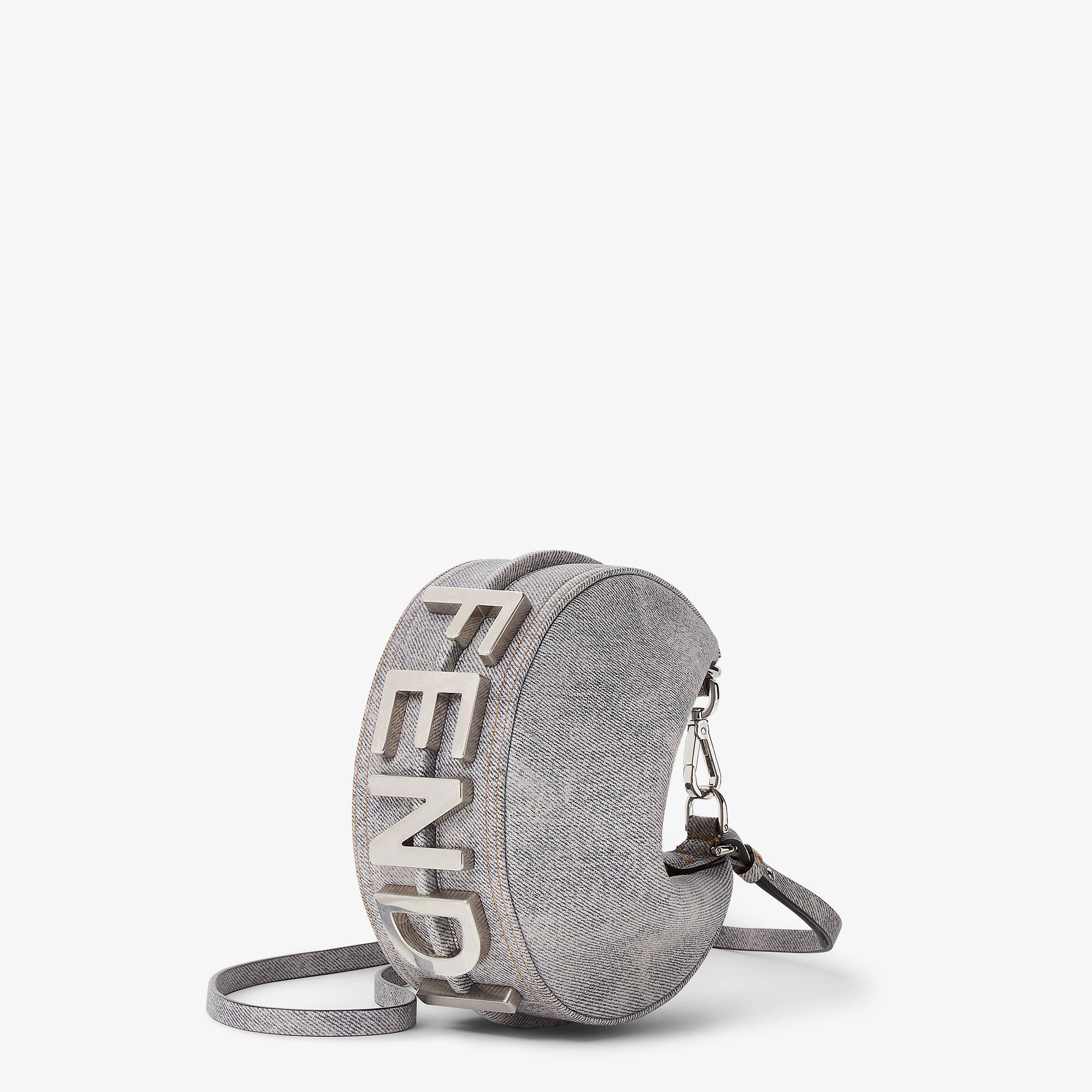 Fendigraphy MiniGray washed denim-effect leather mini-bag Product Image